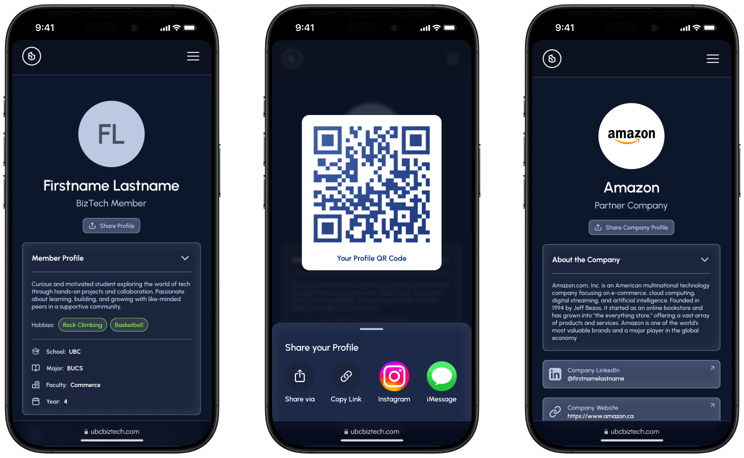 User profiles accessible through NFC membership cards.