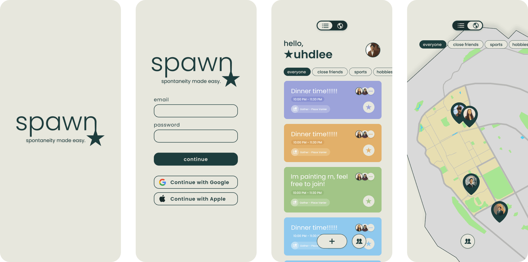Wireframes of early design explorations